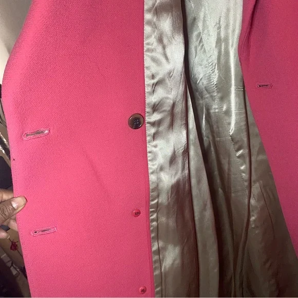 Like New J.Crew Double-Breasted Coat, Italian Double Cloth In Pink - Size 8 - Picture 6 of 9